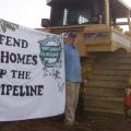 Defend Our Homes - Stop Keystone XL Pipeline  R.C and Doug locked to "skidder" -