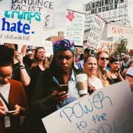 Anti-Trump protest in Los Angeles, California. Flickr/Ken Shin