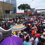 Twitter photo of protest against water privatization in Peru.