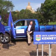 Screenshot of Jason Kenney's arrival at Aug. 1, 2016, news conference