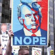 Placard says Nope to Donald Trump