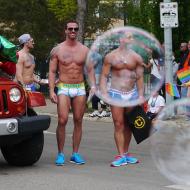 Bubbles & Underwear Models at Edmonton's Pride Parade