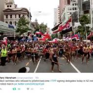 Photos: Twitter photos of yesterday's protests against the TPP in Auckland.