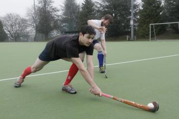 Male field hockey players trade in shorts for sexy skirts