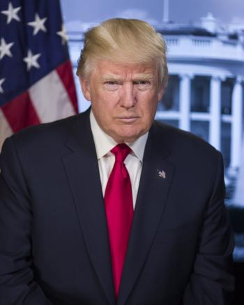 Official Donald Trump photo Wikipedia labeled for reuse