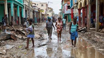 Street in center of Haitian city of Jérémie following passing of Hurricane Matthew on Oct 4, 2016 (UN photo)