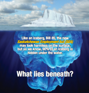 The SEIU's campaign material against Bill 85. 